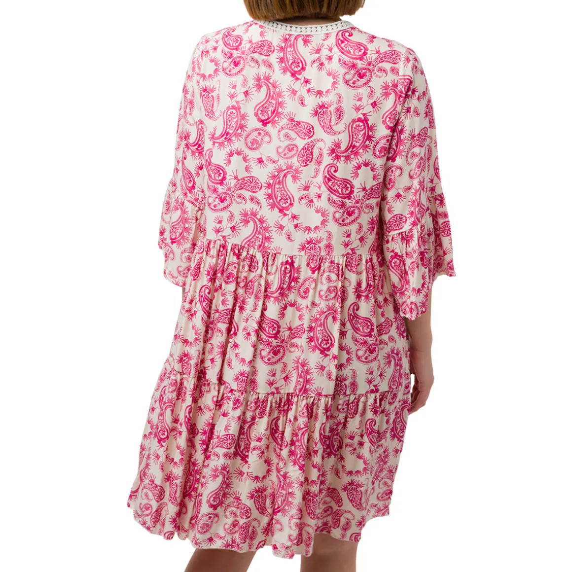 Abito da donna bianco con stampe fucsia Swish Jeans