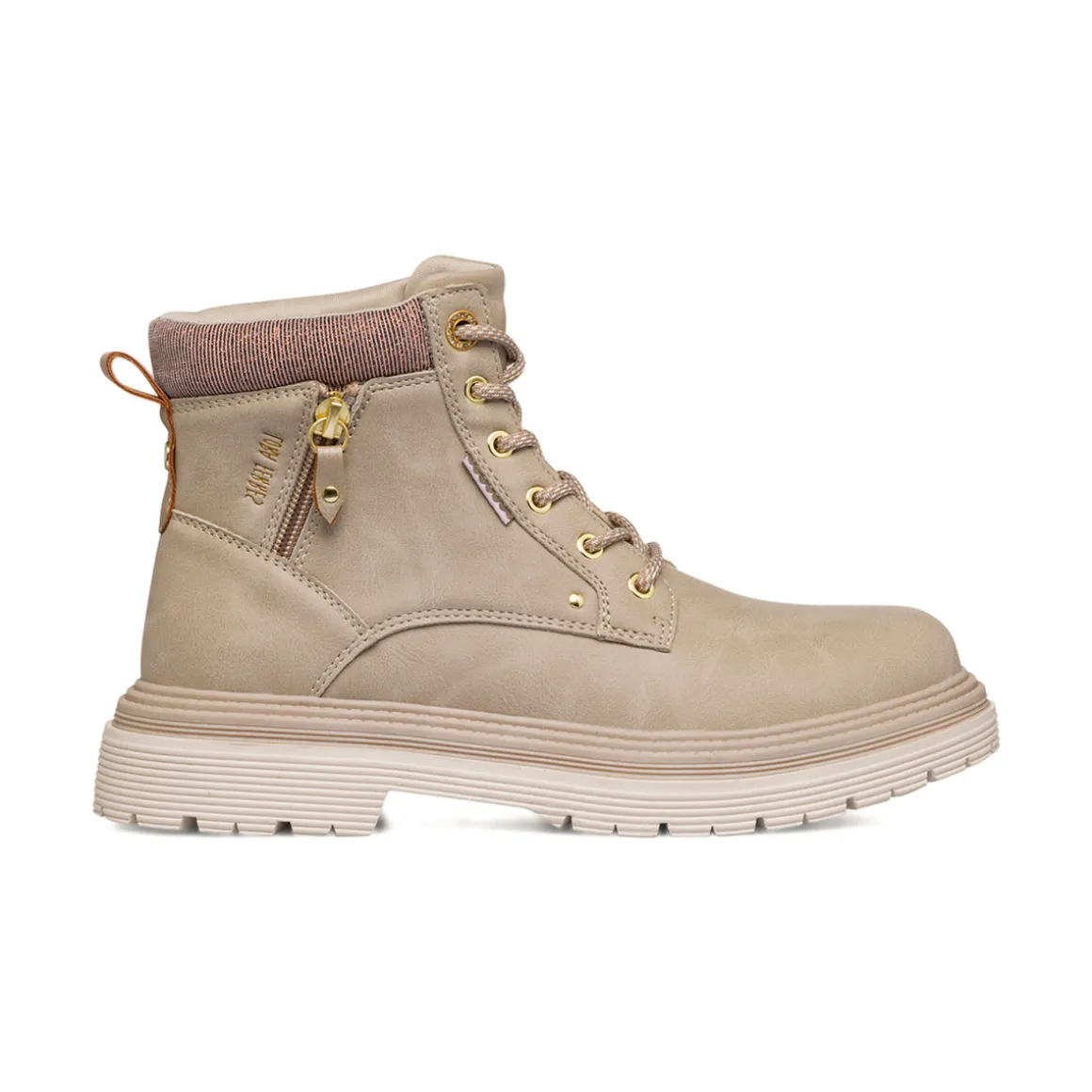 Anfibi beige da Donna con zip laterale Lora Ferres