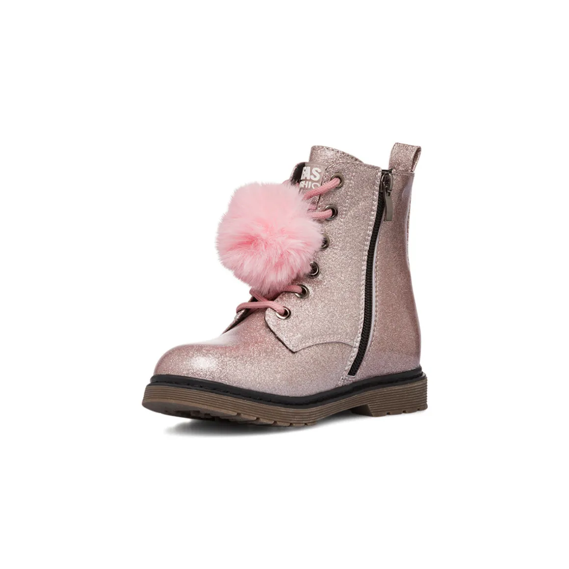 Anfibi da bambina Le scarpe di Alice rosa con glitter e dettaglio fenicottero