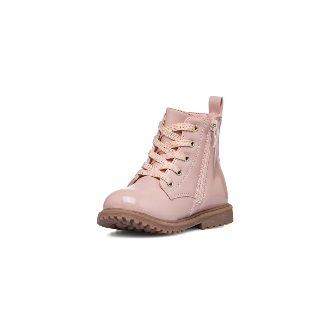 Anfibi da bambina rosa effetto vernice Le Scarpe di Alice