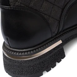 Anfibi da ragazza neri con dettagli glitter e laminati Dieci Baci