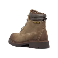 Anfibi da uomo Americanino taupe con chiusura lacci e zip laterale.
