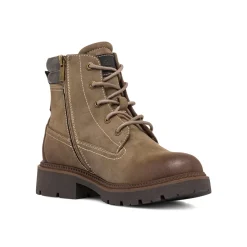 Anfibi da uomo Americanino taupe con chiusura lacci e zip laterale.