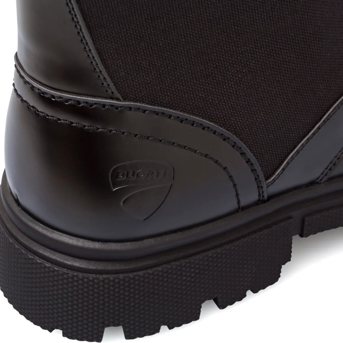 Anfibi da uomo neri Ducati stile combat con chiusura zip