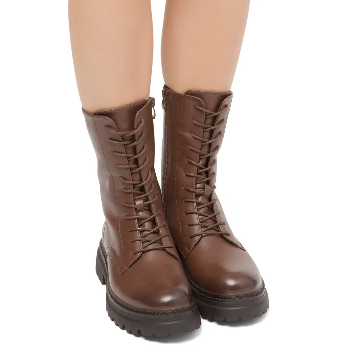 Anfibi marroni da donna con zip Swish Jeans