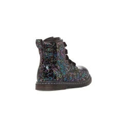 Anfibi neri da Bambina con cuori multicolore Le scarpe di Alice