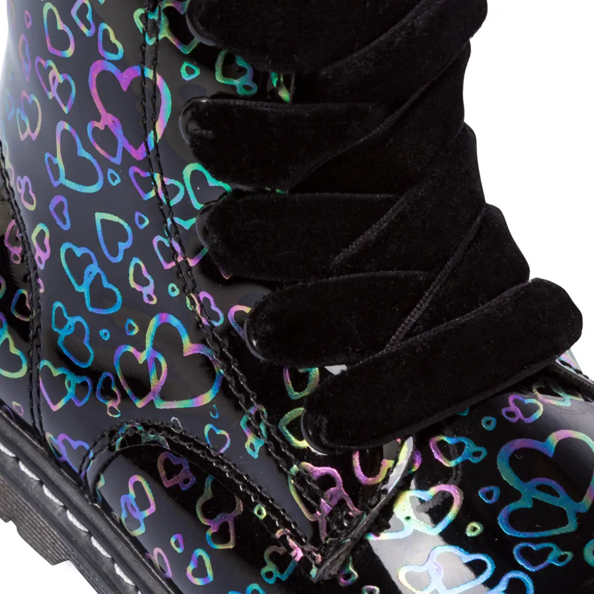 Anfibi neri da Bambina con cuori multicolore Le scarpe di Alice