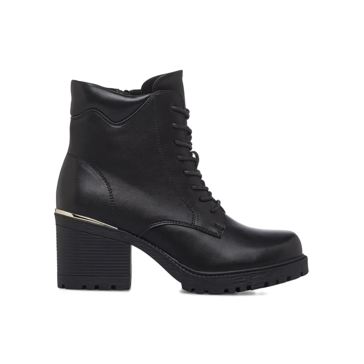 Anfibi neri da Donna con zip e tacco 7 cm Lora Ferres