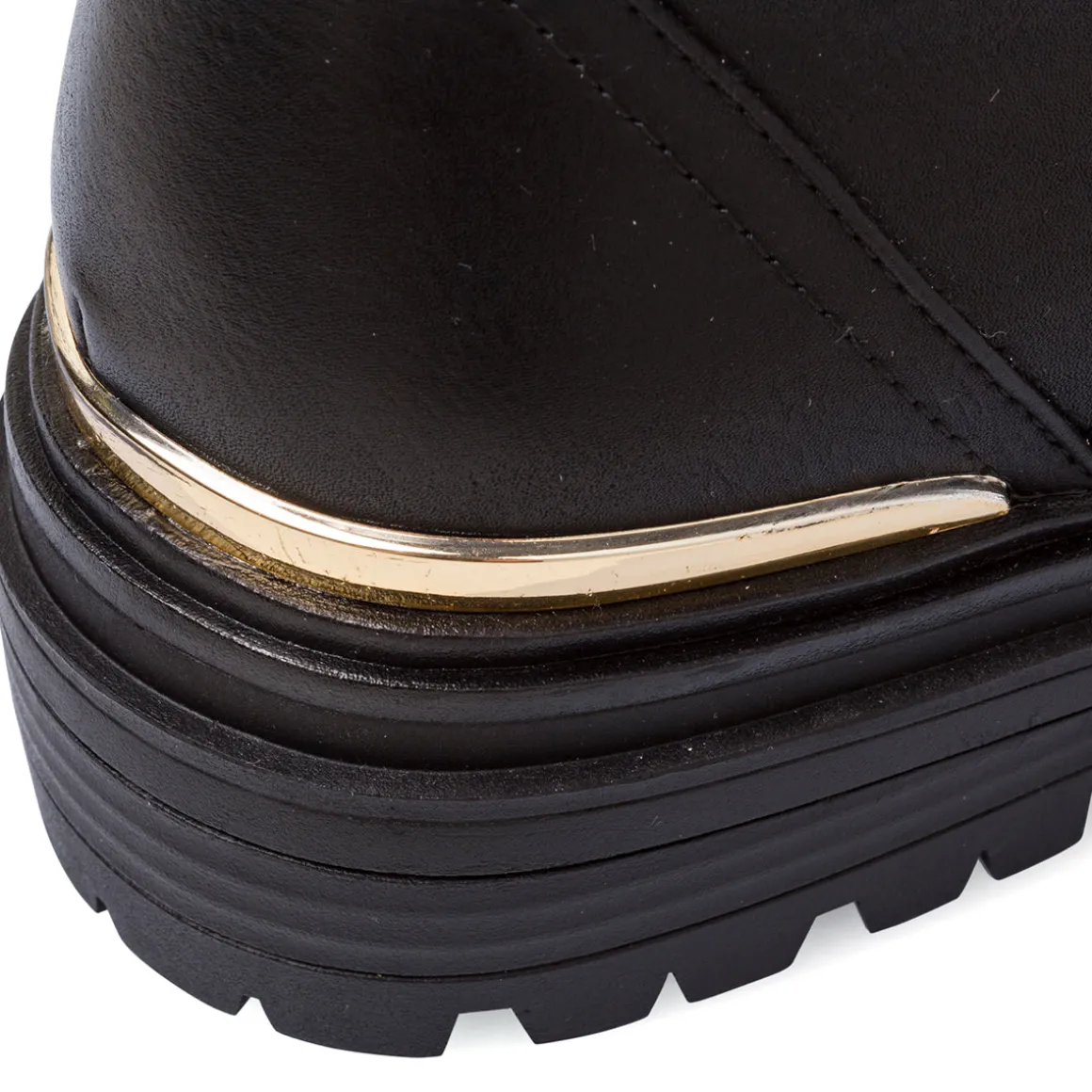 Anfibi neri da Donna con zip e lacci oro Lora Ferres