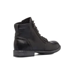 Anfibi neri in pelle da uomo con zip laterale ReBlu