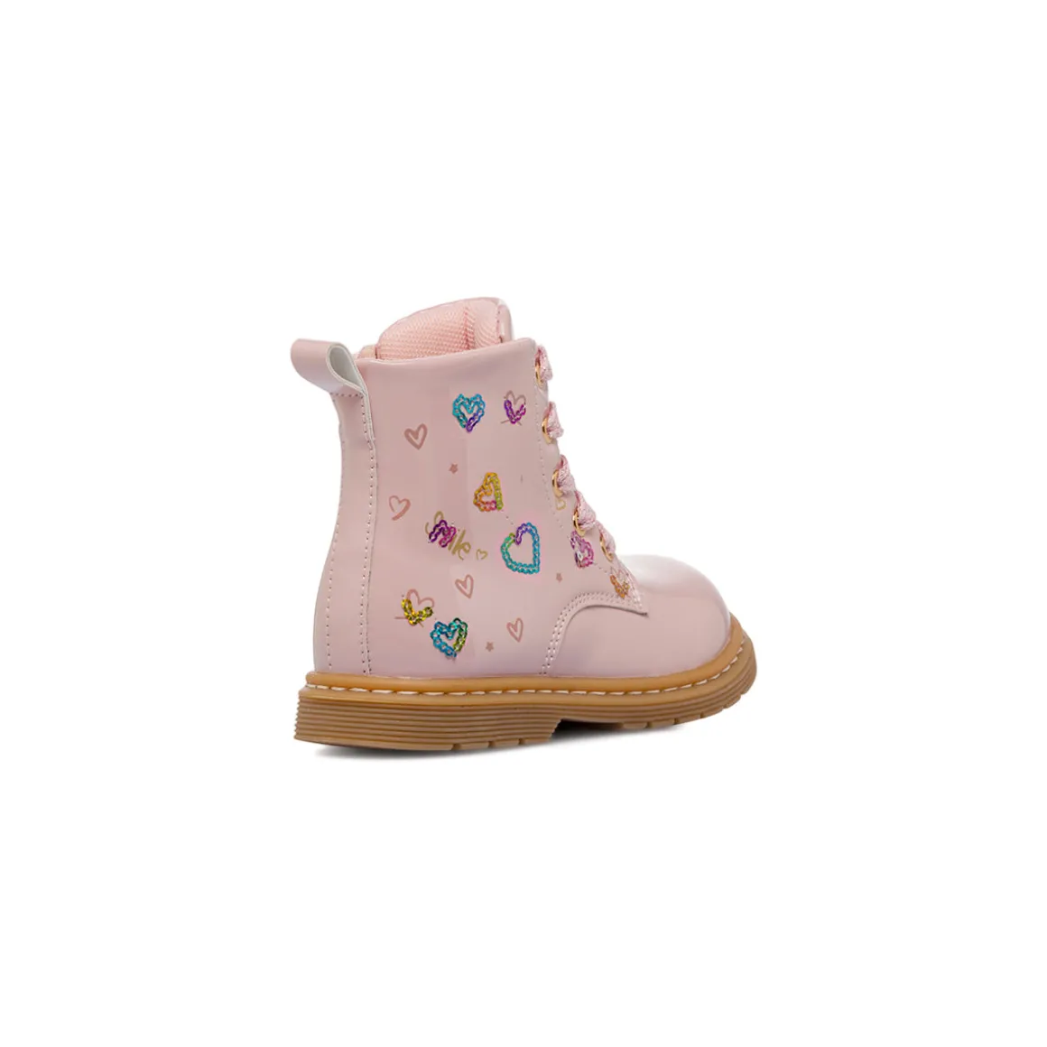 Anfibi rosa da Bambina con cuoricini in paillettes Le Scarpe di Alice