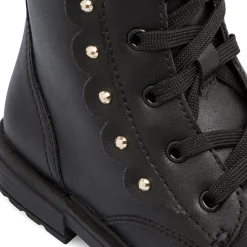 Anfibi traspiranti da bambina neri con borchie Geox