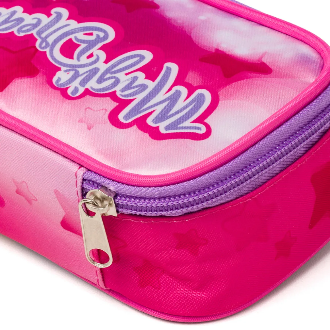Astuccio ovale fucsia Magic Land con stampa unicorno