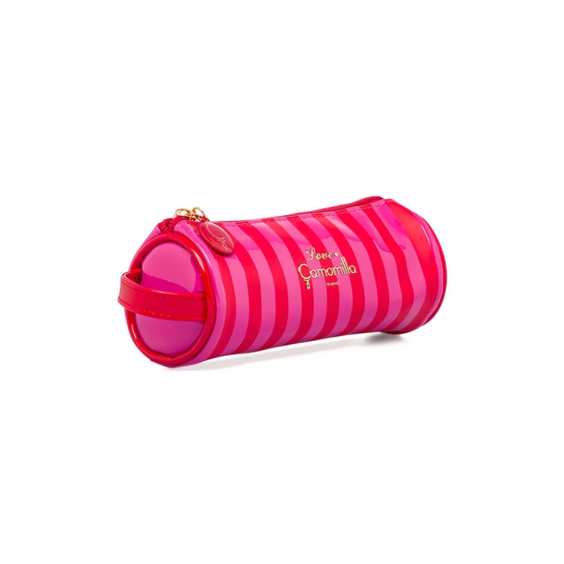 Astuccio tombolino da donna fucsia e rosso a righe Camomilla Milano Sweet Stripes