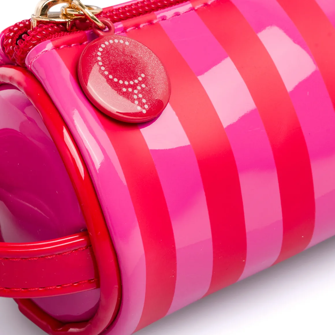 Astuccio tombolino da donna fucsia e rosso a righe Camomilla Milano Sweet Stripes