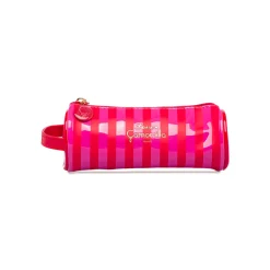 Astuccio tombolino da donna fucsia e rosso a righe Camomilla Milano Sweet Stripes