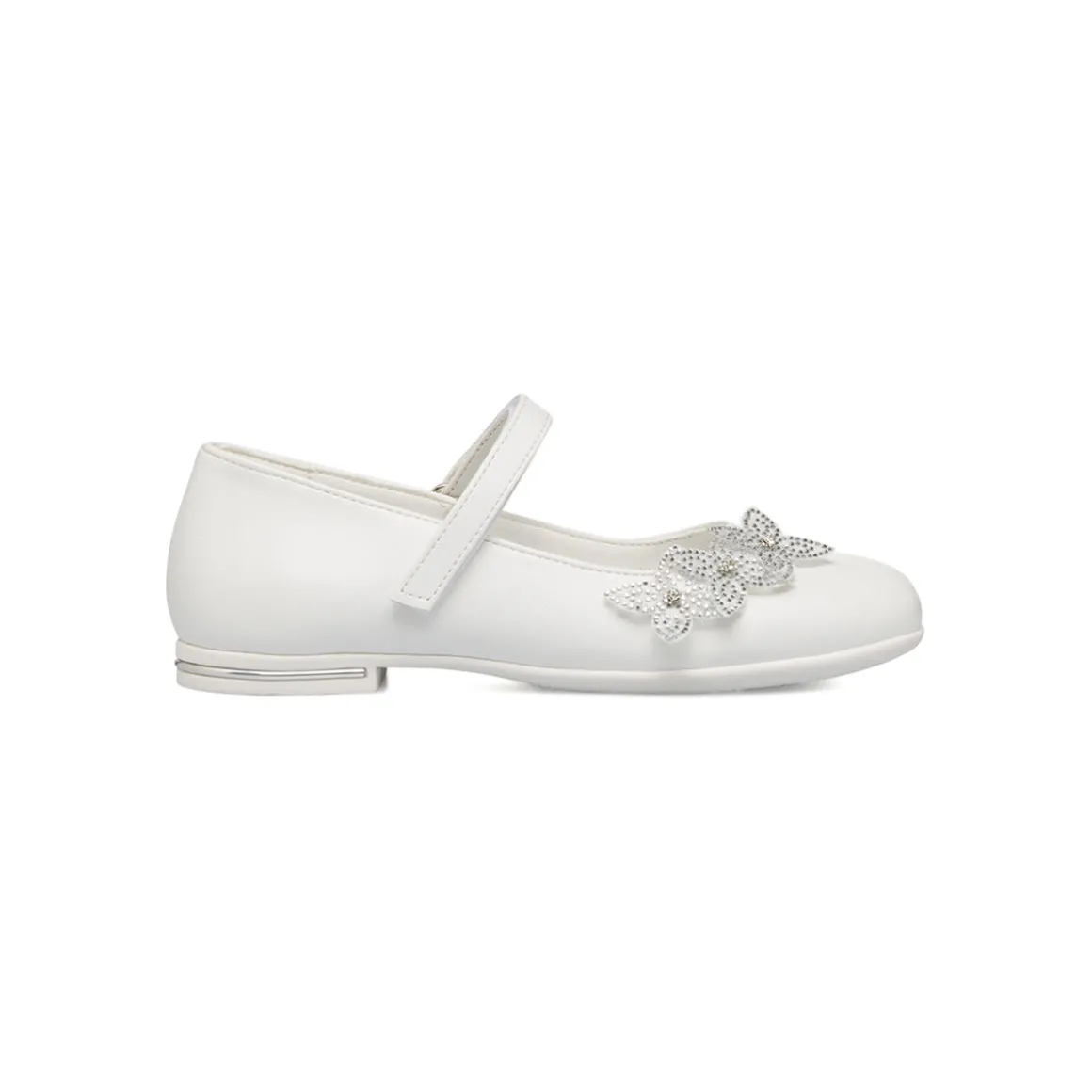 Ballerine bianche da ragazza con strass 10 Baci