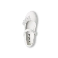 Ballerine bianche da ragazza con strass 10 Baci