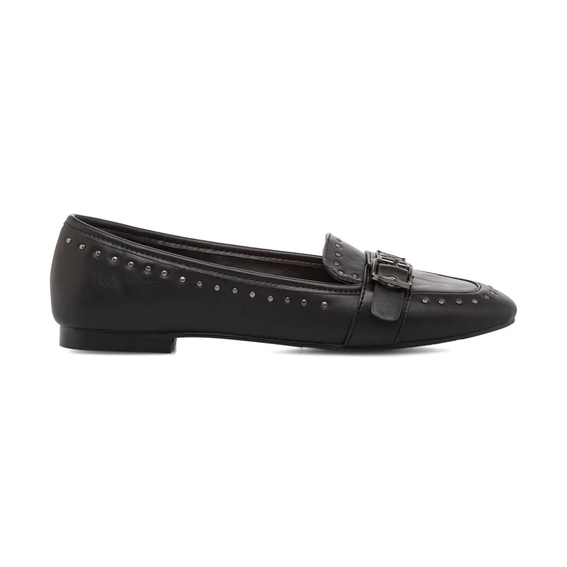 Ballerine da donna Swish Jeans nere con borchie e fibbia
