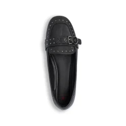 Ballerine da donna Swish Jeans nere con borchie e fibbia