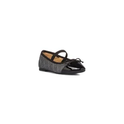 Ballerine glitter grigio da bambina con fiocco Le Scarpe di Alice