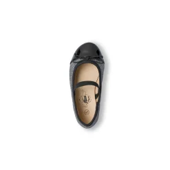Ballerine glitter grigio da bambina con fiocco Le Scarpe di Alice
