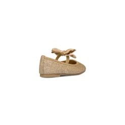 Ballerine glitter oro da bambina con fiocco Le Scarpe di Alice