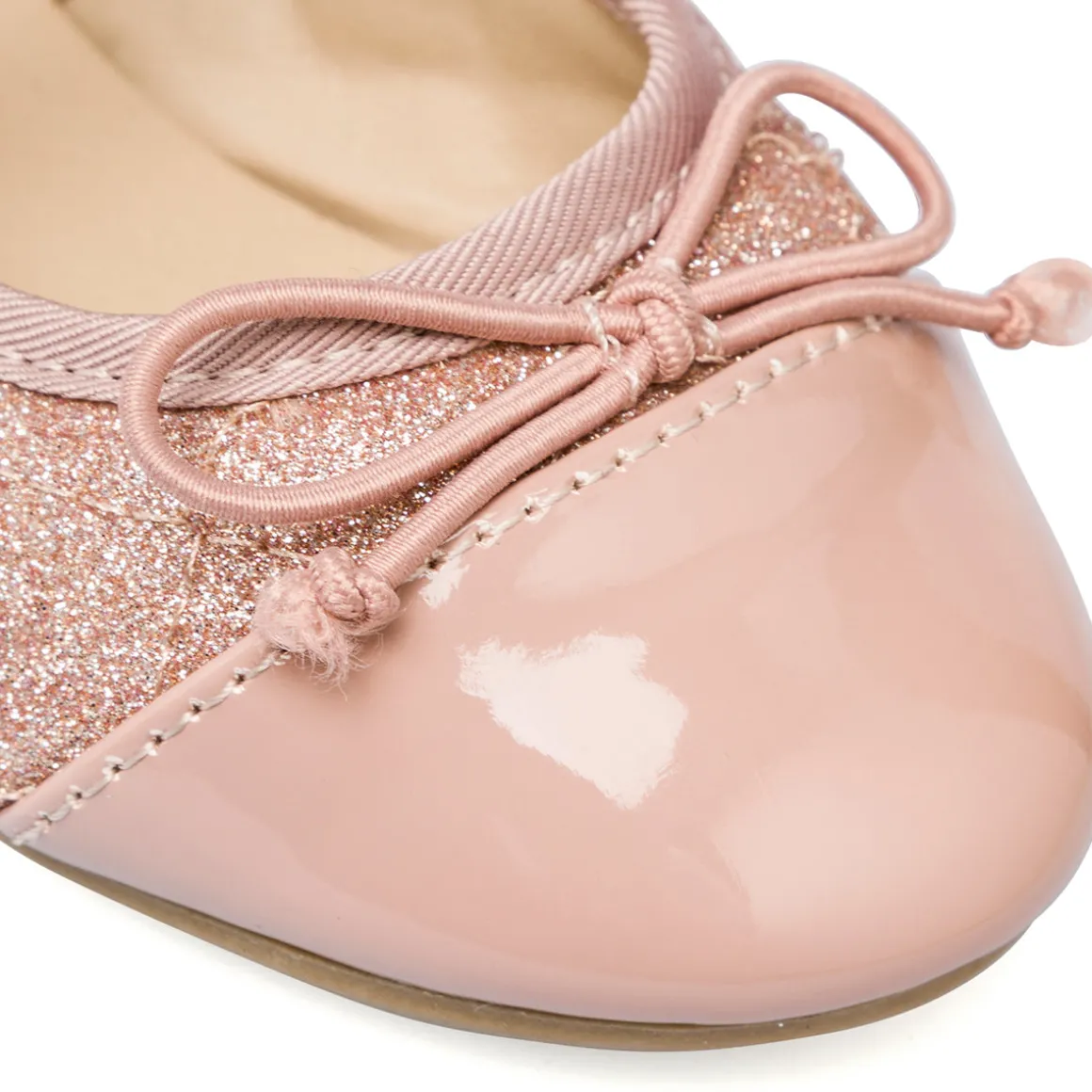 Ballerine glitter rosa da bambina con fiocco Le Scarpe di Alice
