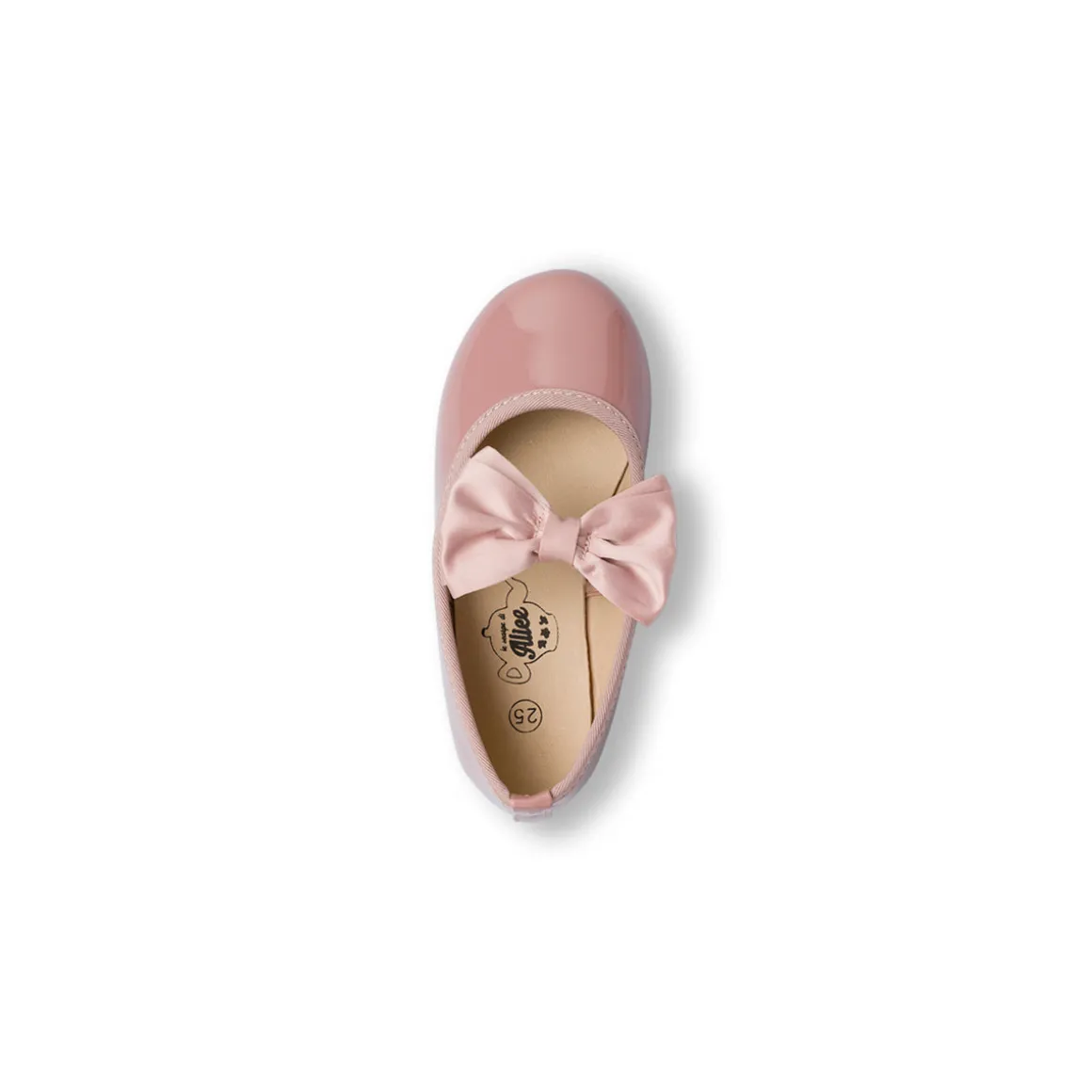 Ballerine in vernice color nude da bambina con fiocco Le Scarpe di Alice