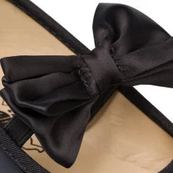 Ballerine in vernice nere da bambina con fiocco Le Scarpe di Alice