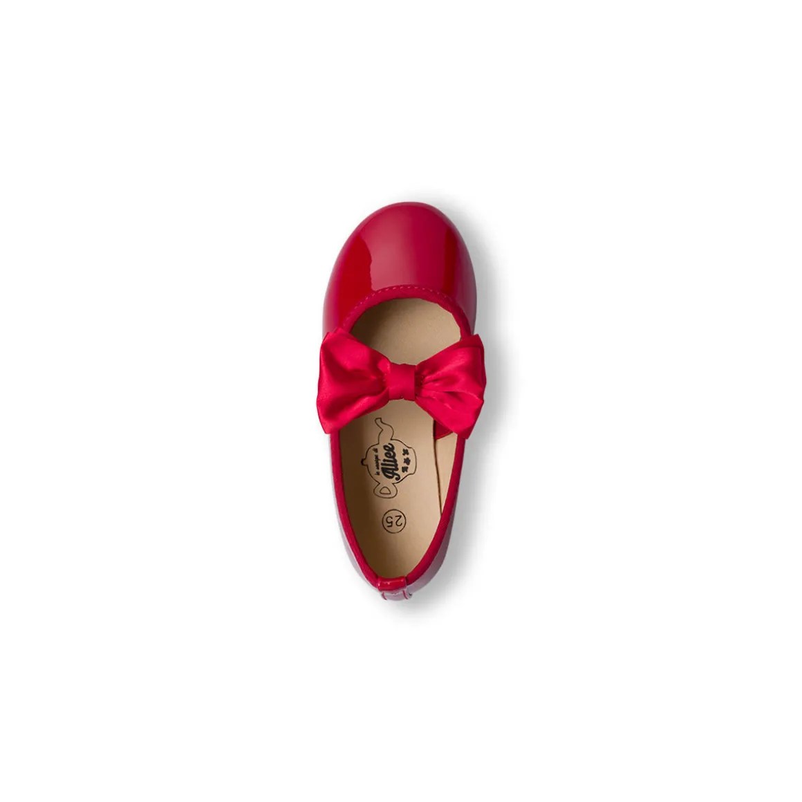 Ballerine in vernice rosse da bambina con fiocco Le Scarpe di Alice