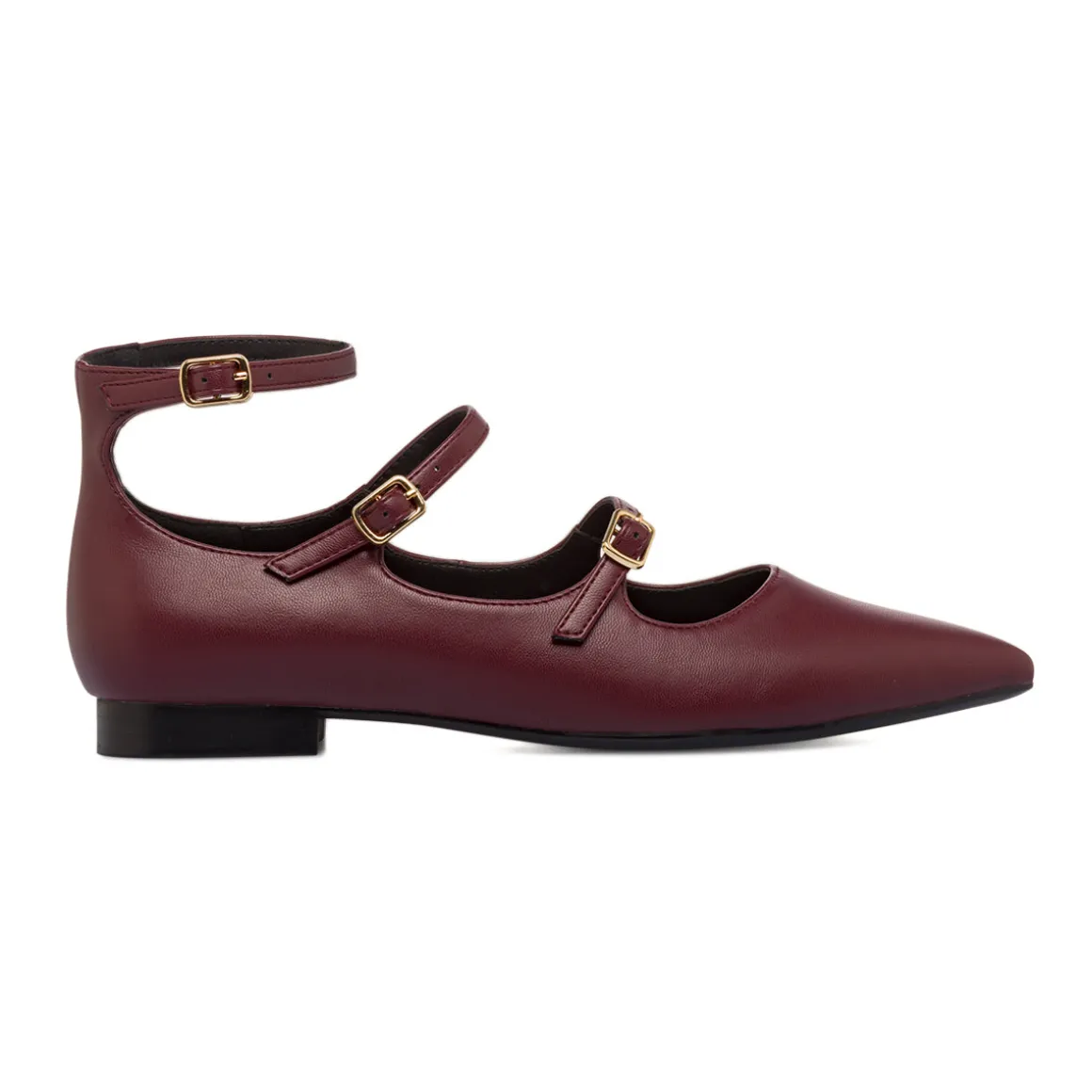 Ballerine Mary jane bordeaux da Donna con fibbie Lora Ferres
