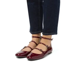 Ballerine Mary Jane da donna bordeaux burgundy con cinturini Swish Jeans