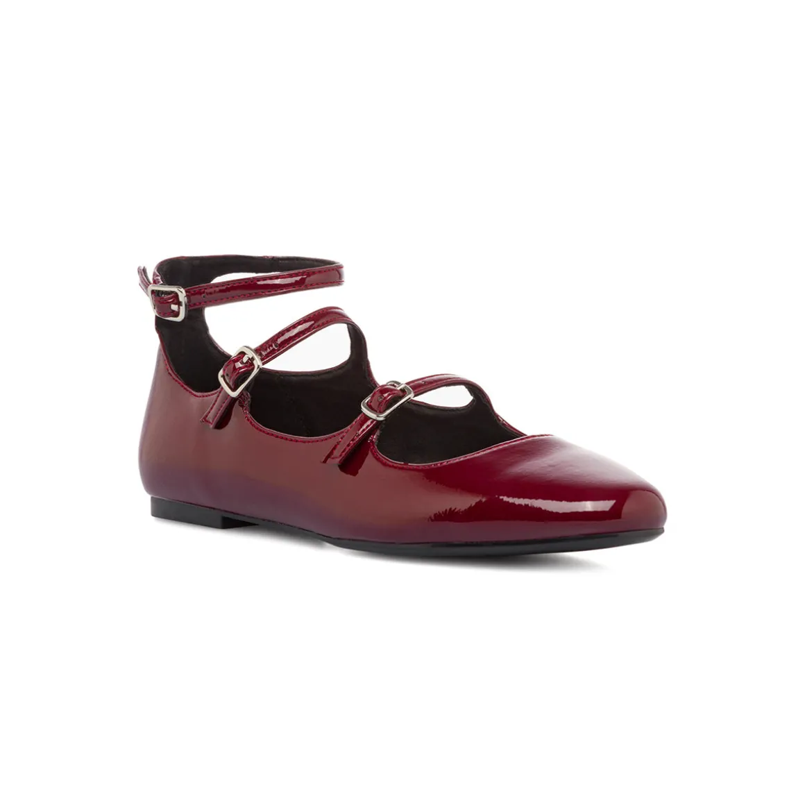 Ballerine Mary Jane da donna bordeaux burgundy con cinturini Swish Jeans