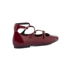 Ballerine Mary Jane da donna bordeaux burgundy con cinturini Swish Jeans