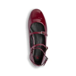 Ballerine Mary Jane da donna bordeaux burgundy con cinturini Swish Jeans