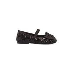 Ballerine nere con fiocco e paillettes da Bambina Dieci Baci