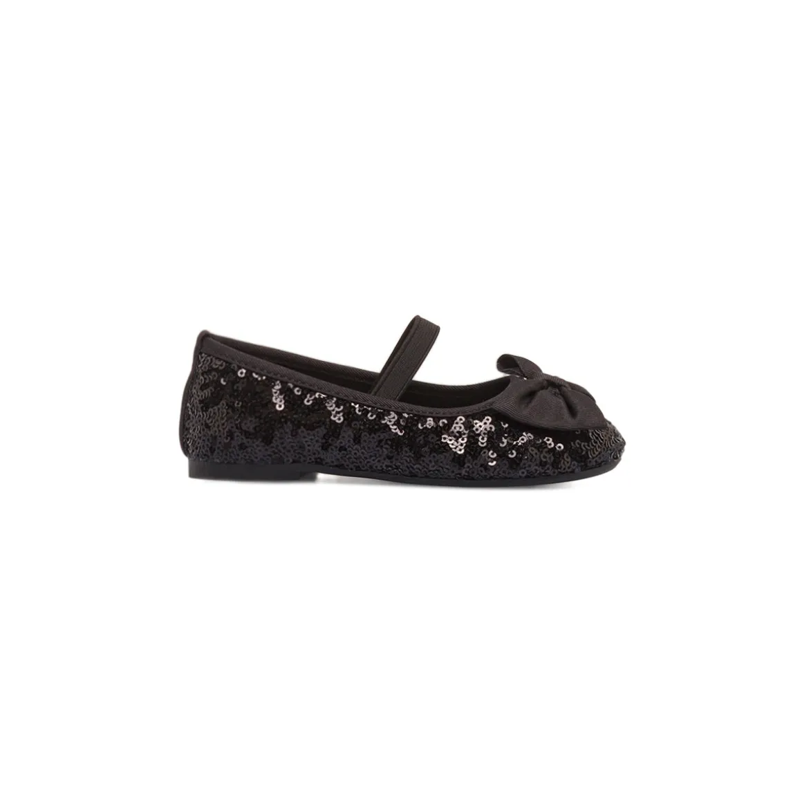 Ballerine nere con fiocco e paillettes da Bambina Dieci Baci