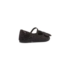 Ballerine nere con fiocco e paillettes da Bambina Dieci Baci