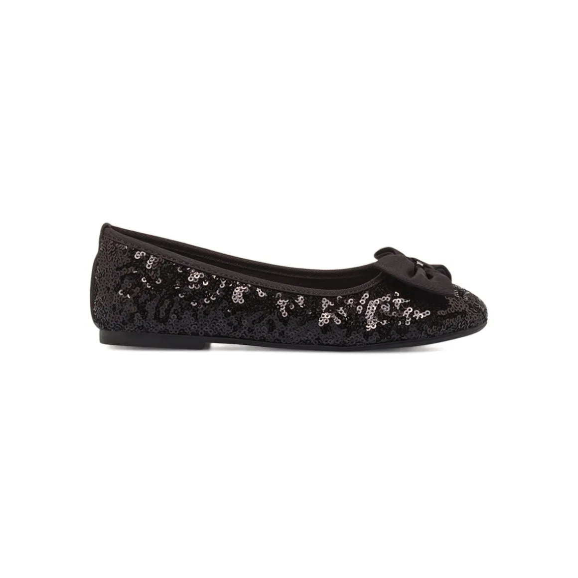 Ballerine nere da Bambina con fiocco e paillettes Dieci Baci