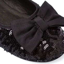 Ballerine nere da Bambina con fiocco e paillettes Dieci Baci