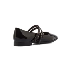 Ballerine nere da Donna con fibbie effetto vernice Lora Ferres