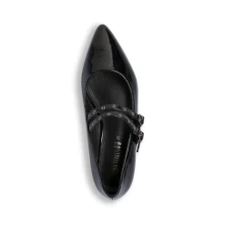 Ballerine nere da Donna con fibbie effetto vernice Lora Ferres