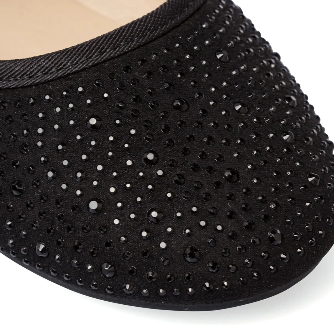 Ballerine nere da ragazza con strass 10 Baci