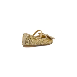 Ballerine oro con paillettes e fiocco da Bambina Dieci Baci