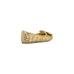 Ballerine oro da Ragazza con fiocco e paillettes Dieci Baci