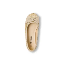 Ballerine oro da Ragazza con fiocco e paillettes Dieci Baci