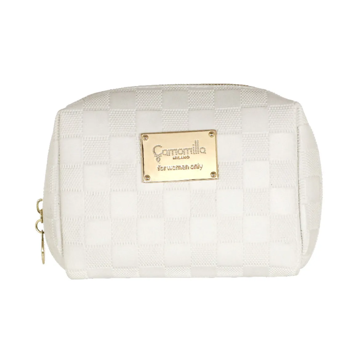 Beauty case Bianco da Donna con motivo a quadri Camomilla Milano