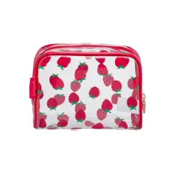 Beauty Case da Donna rosso con stampa fragole Camomilla Milano
