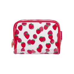 Beauty Case da Donna rosso con stampa fragole Camomilla Milano